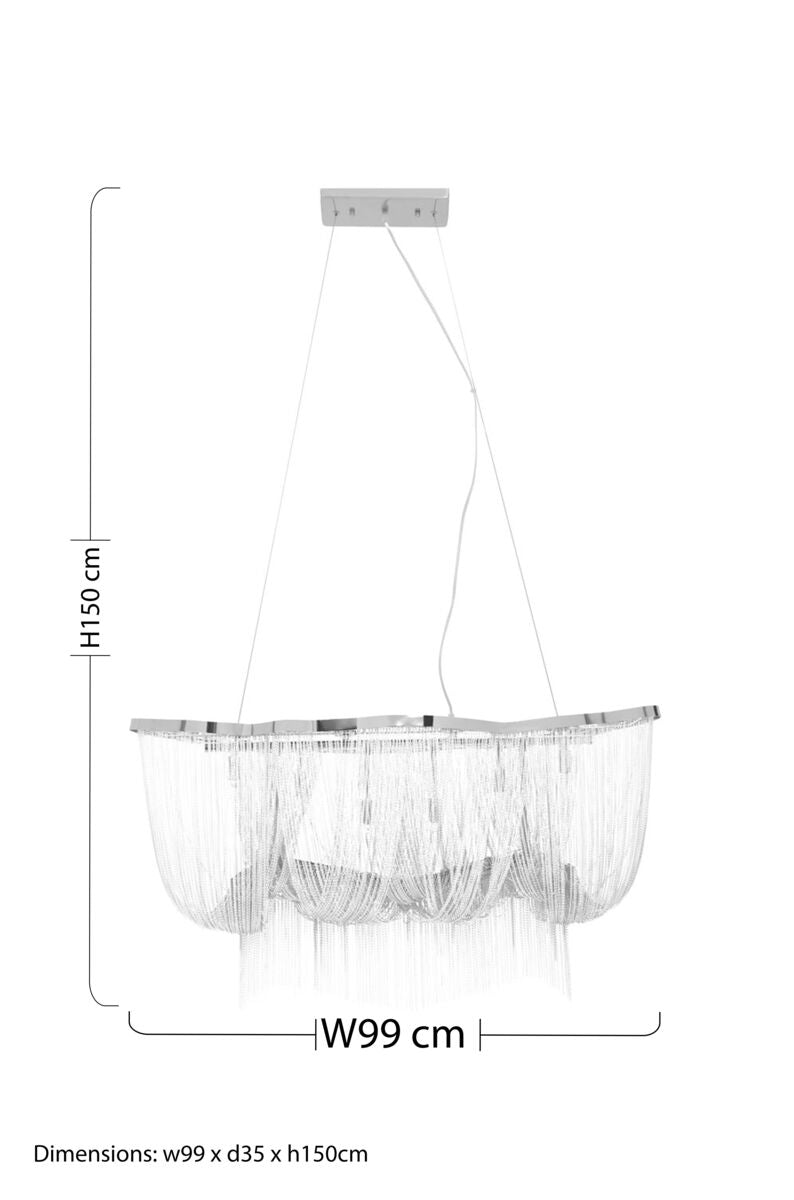 Lerici 6 Light Chrome Pendant Light - Image 10