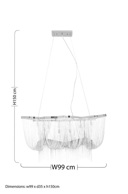 Lerici 6 Light Chrome Pendant Light