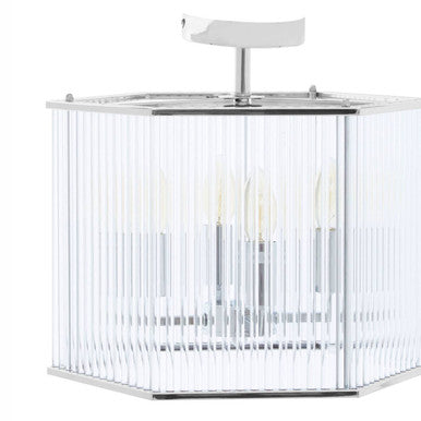 Lerici 4 Light Hexagonal Chrome Pendant Light - Image 3