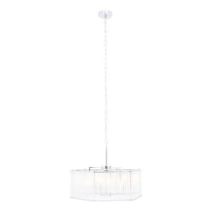 Lerici 6 Light Hexagonal Chrome Pendant Light