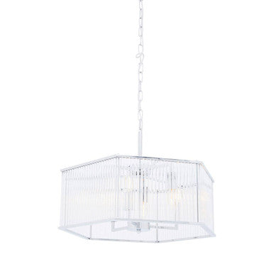Lerici 6 Light Hexagonal Chrome Pendant Light - Image 4