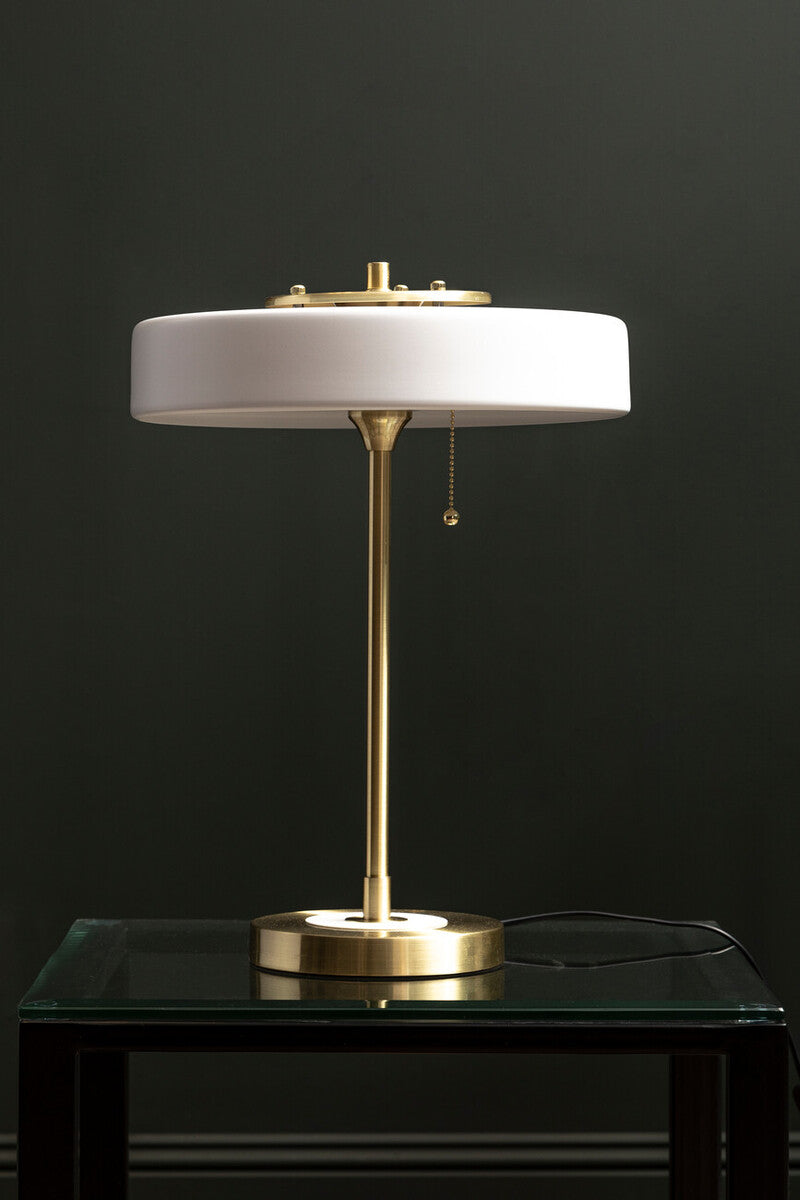 Rogano White Shade with Gold Finish Frame Table Lamp - Image 4