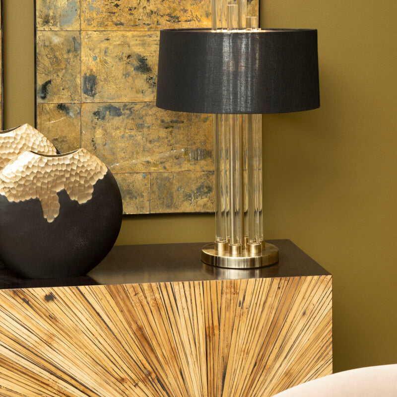 Midas Brass Base Glass Table Lamp - Image 2