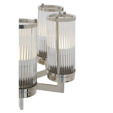 Hilton Glass and Nickel Finish 6 Arm Pendant Light - Image 4