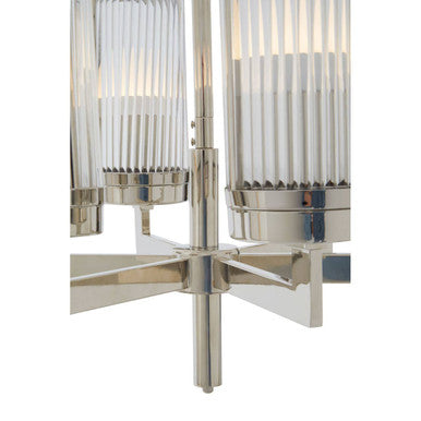 Hilton Glass and Nickel Finish 6 Arm Pendant Light - Image 5