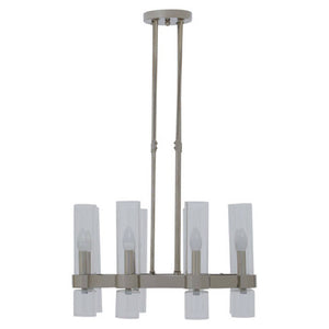 8 Light Nickel Finish Statement Pendant Light |Alexis