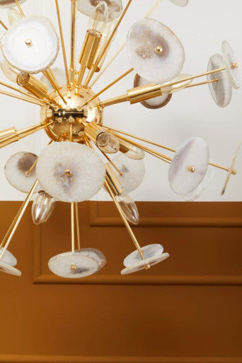 Glamour Gold and Agate 12 Light Ceiling Light - Image 4