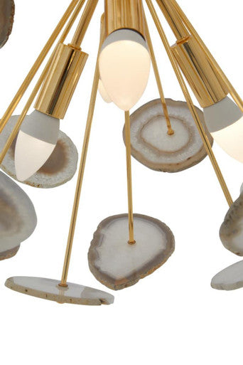 Glamour Gold and Agate 12 Light Ceiling Light - Image 7