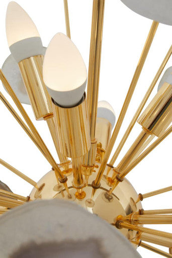 Glamour Gold and Agate 12 Light Ceiling Light - Image 8
