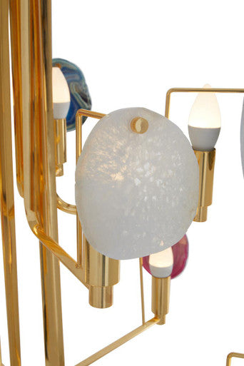 Glamour Gold and Agate 10 Light Ceiling Light - Image 5