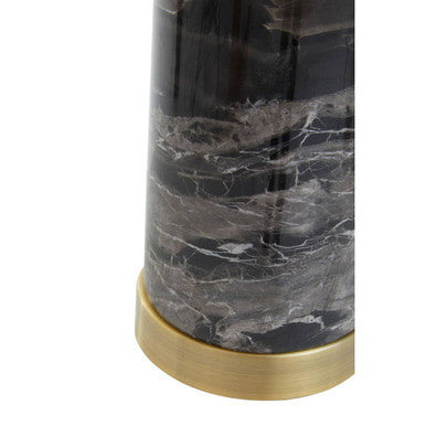 Ebony Black Marble Table Lamp with Ivory Shade - Image 5