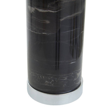 Ebony Black Marble Table Lamp Chrome Base - Image 4