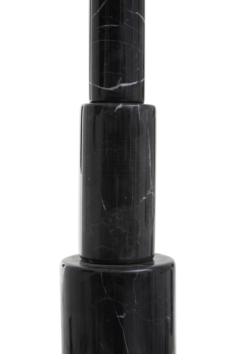 Elara Black Marble Table Lamp with Ivory Shade - Image 3