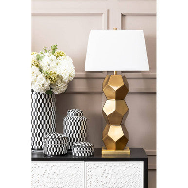 Eleri Gold Glass Table Lamp with Brushed Gold Base - Image 5