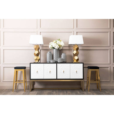 Eleri Gold Glass Table Lamp with Chrome Base - Image 4