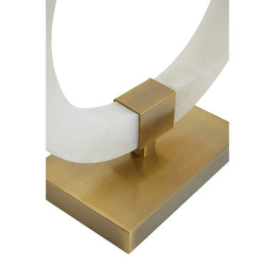 Elora Circular Marble Table Lamp with Ivory Shade - Image 6