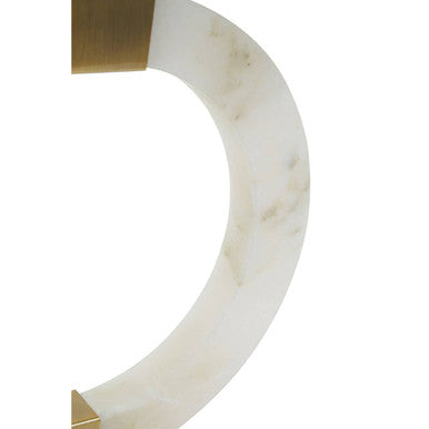 Elora Circular Marble Table Lamp with Ivory Shade - Image 8