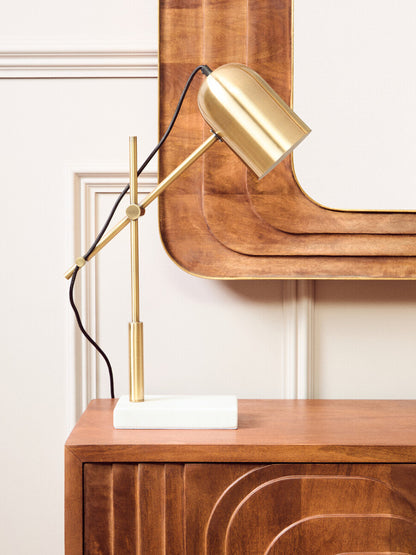 Equipoise Gold and Marble Adjustable Desk Lamp
