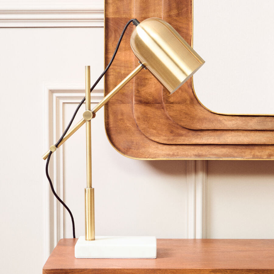Equipoise Gold and Marble Adjustable Desk Lamp