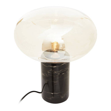 Marmo Black Marble Table Lamp With Glass Shade