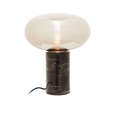 Marmo Black Marble Table Lamp With Glass Shade