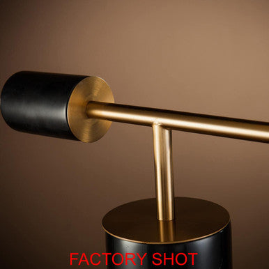 Marmo Black Marble Table Lamp With White Shade