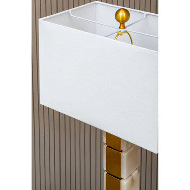 Marmo White Fabric Shade Table Lamp - Image 6