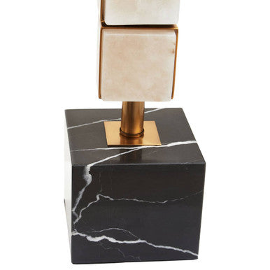 Marmo White Fabric Shade Table Lamp - Image 10