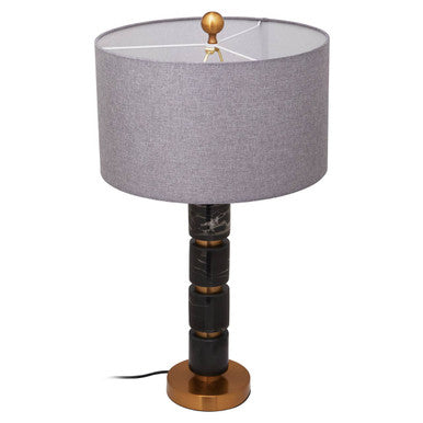 Marmo Grey Fabric Shade Table Lamp