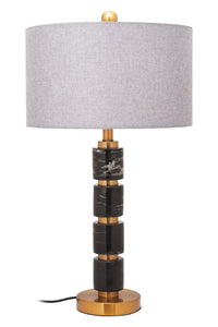 Marmo Grey Fabric Shade Table Lamp