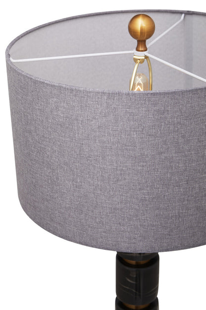 Marmo Grey Fabric Shade Table Lamp