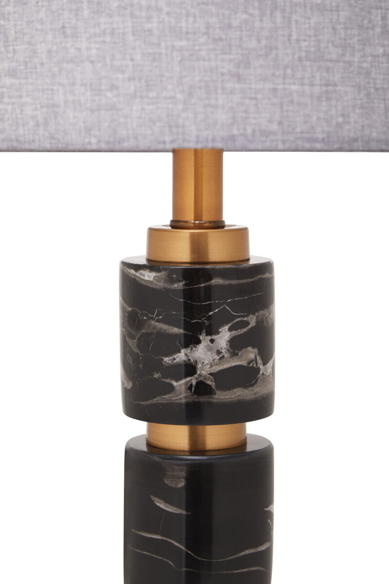 Marmo Grey Fabric Shade Table Lamp
