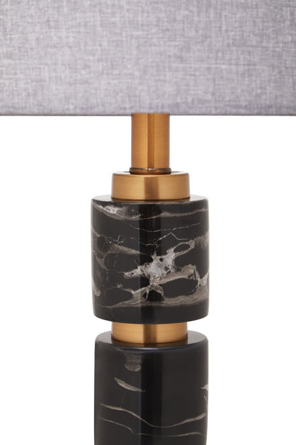 Marmo Grey Fabric Shade Table Lamp
