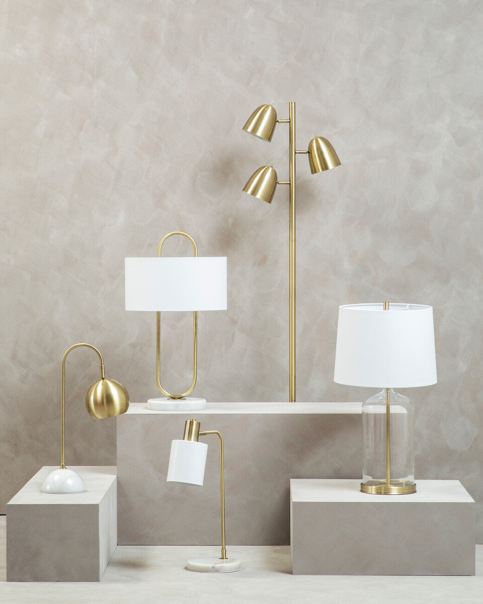 Nadia White Fabric Shade Table Lamp