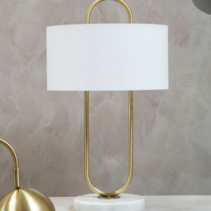 White Fabric Shade Table Lamp | Nolan