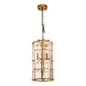 Brass Finish Small Vertical Pendant Light | Karli