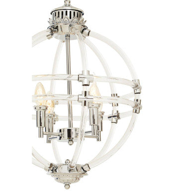 Karlo Pendant Light In Clear Acrylic And Chrome Finish