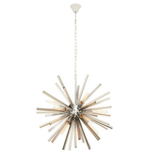 Chrome Finish and Smoked Glass Starburst Pendant Light | Karlo