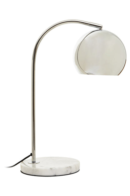 Karter Chrome Finish Table Lamp With White Base