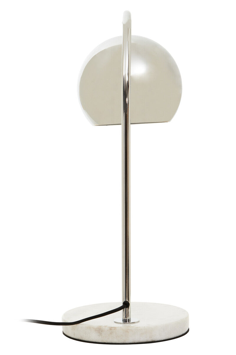 Karter Chrome Finish Table Lamp With White Base