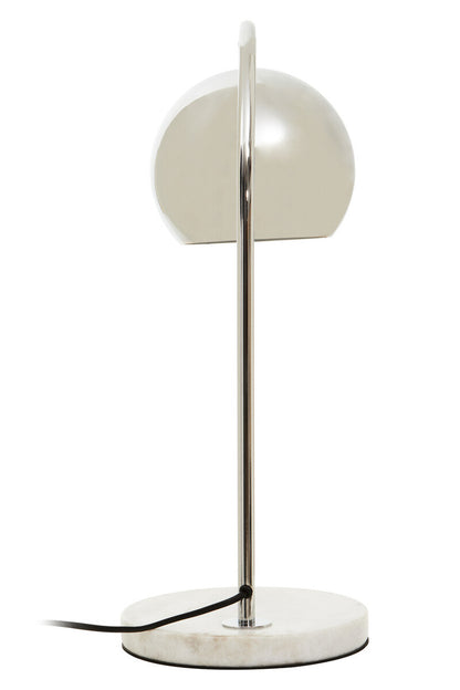 Karter Chrome Finish Table Lamp With White Base
