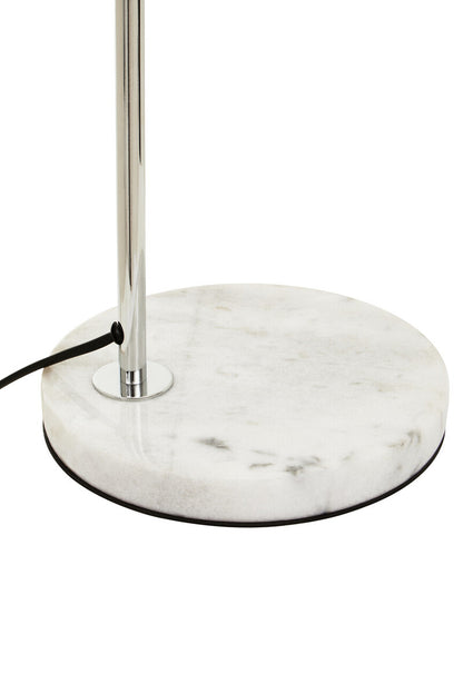 Karter Chrome Finish Table Lamp With White Base