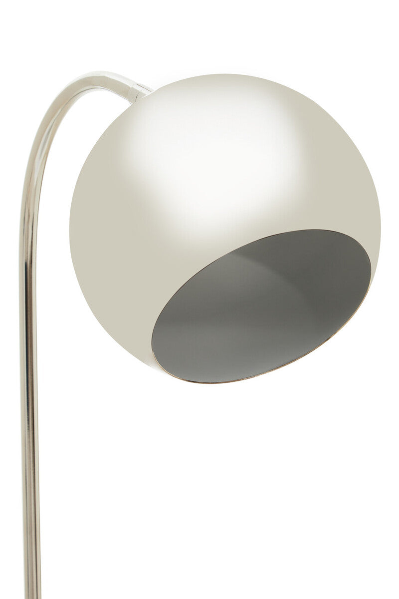 Karter Chrome Finish Table Lamp With White Base