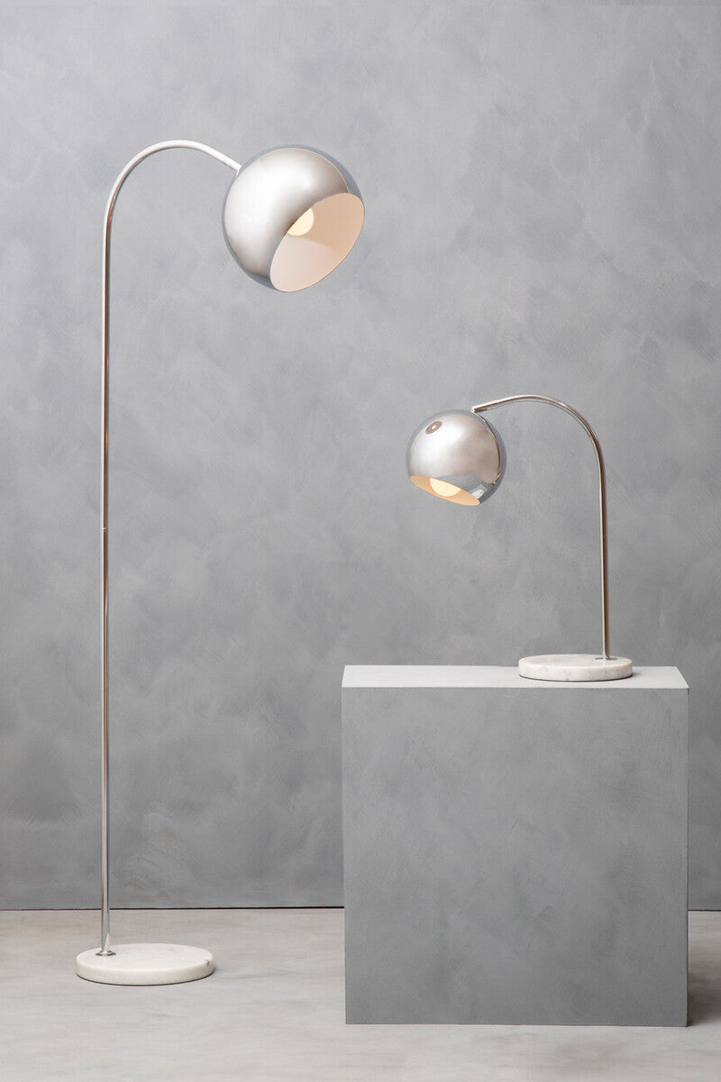 Karter Floor Chrome Finish Lamp With White Base - Image 8