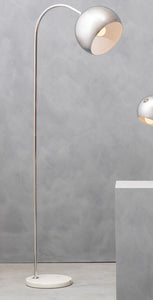 Karter Floor Chrome Finish Lamp With White Base