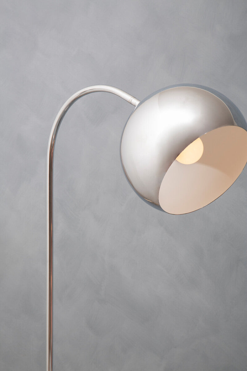 Karter Floor Chrome Finish Lamp With White Base - Image 5