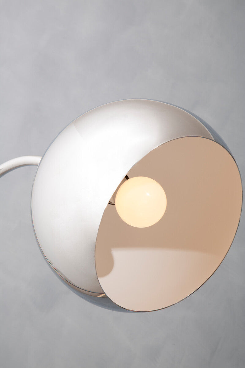 Karter Floor Chrome Finish Lamp With White Base - Image 6