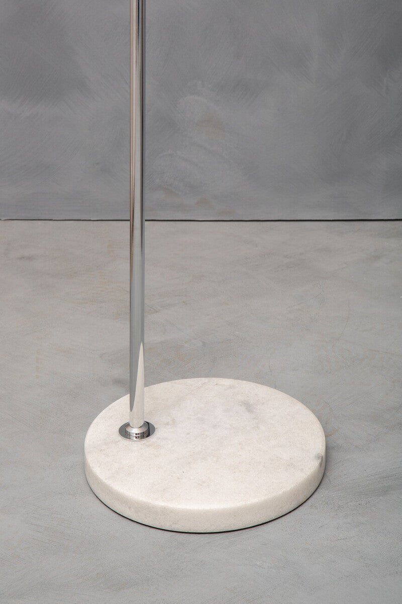 Karter Floor Chrome Finish Lamp With White Base - Image 7