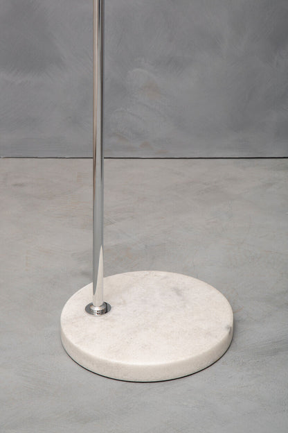 Karter Floor Chrome Finish Lamp With White Base