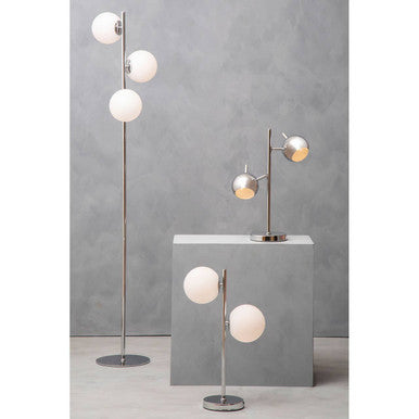 Karter Chrome Finish Table Lamp With Two Lights - Image 4